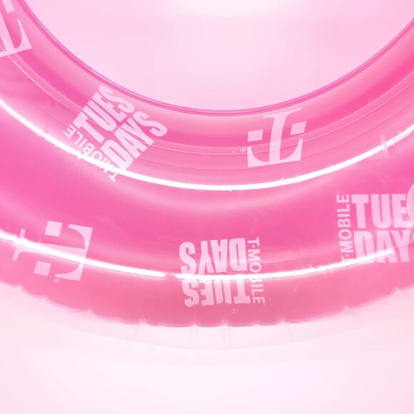 T-Mobile Tuesdays Logo Pink & Transparent Inflatable Pool Ring Float Tube - New - Picture 9 of 13